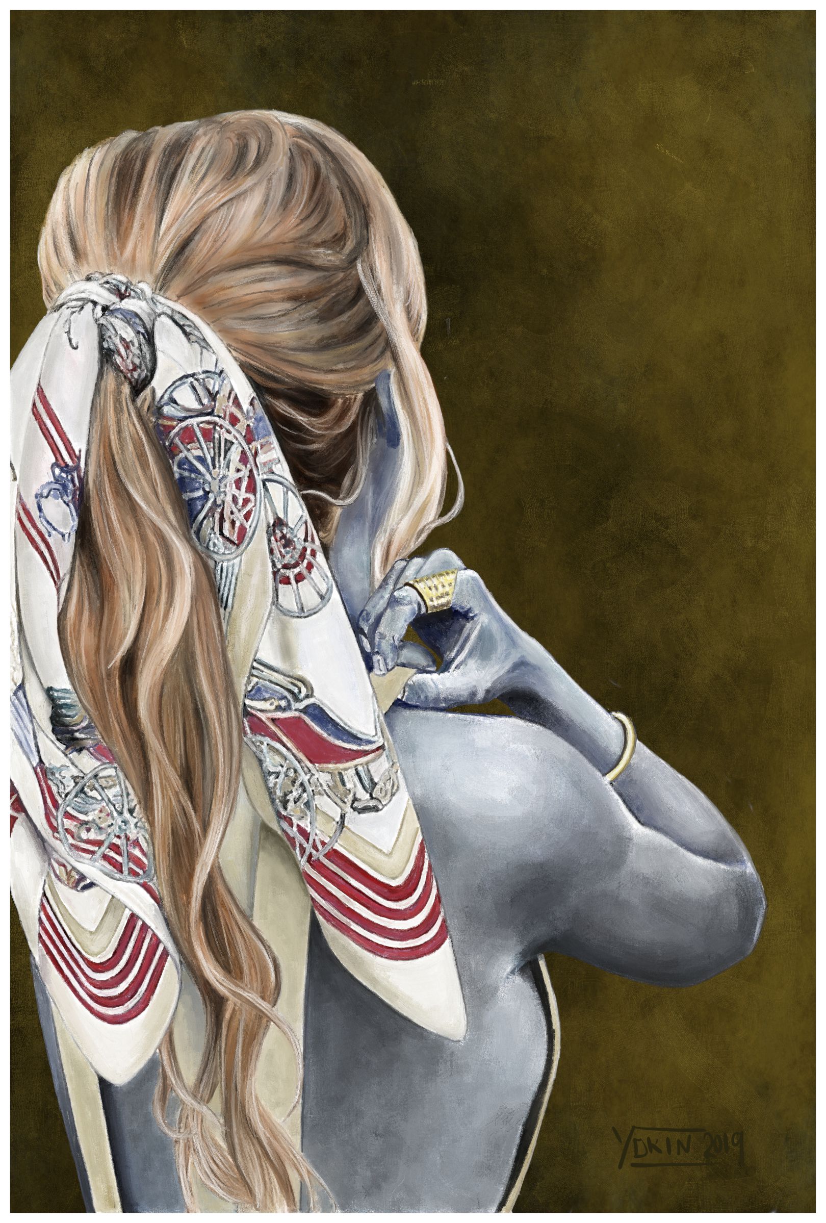 ENGLISH KERCHIEF - Painting by Yokin.