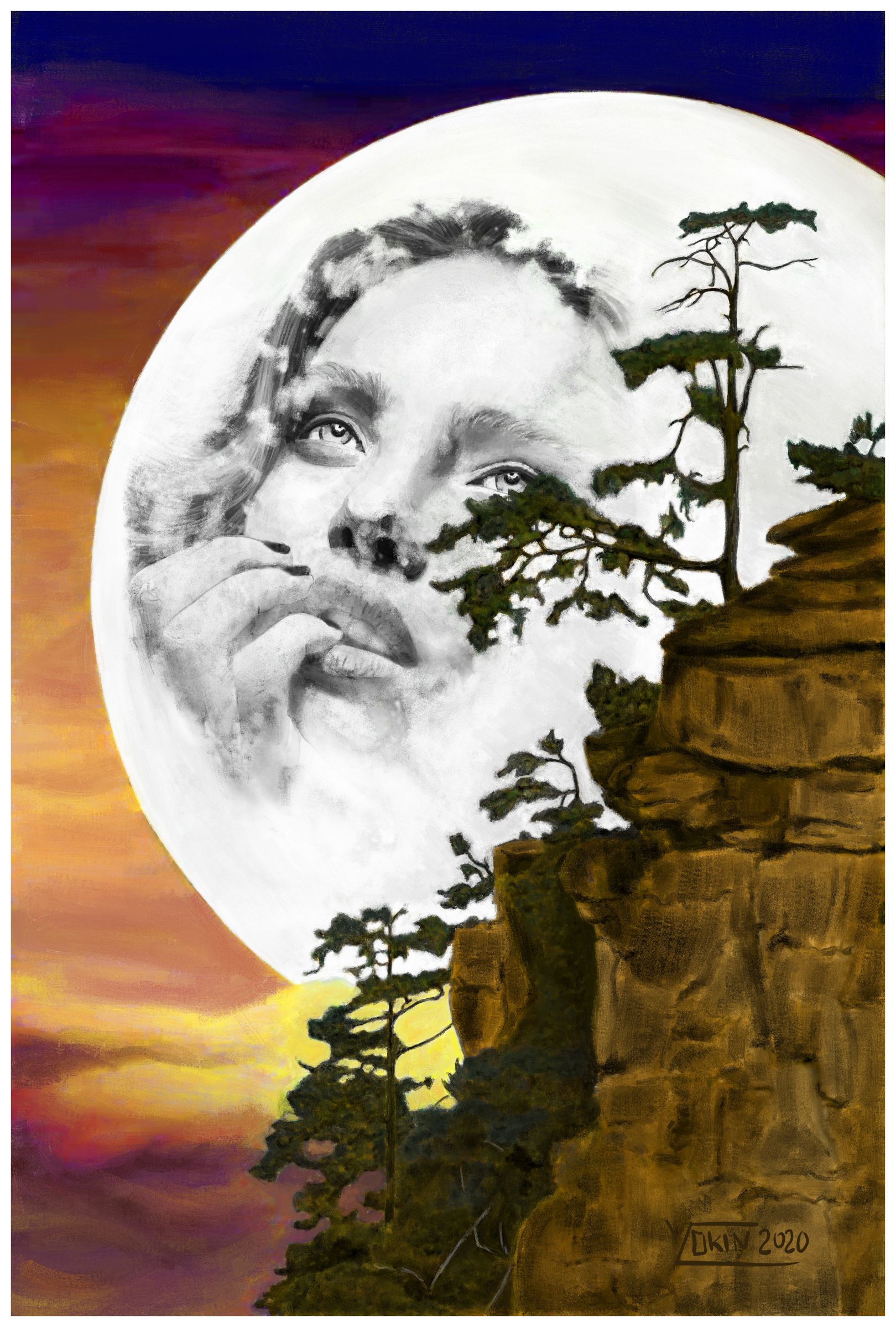MOON´S DREAMS - Painting by Yokin.