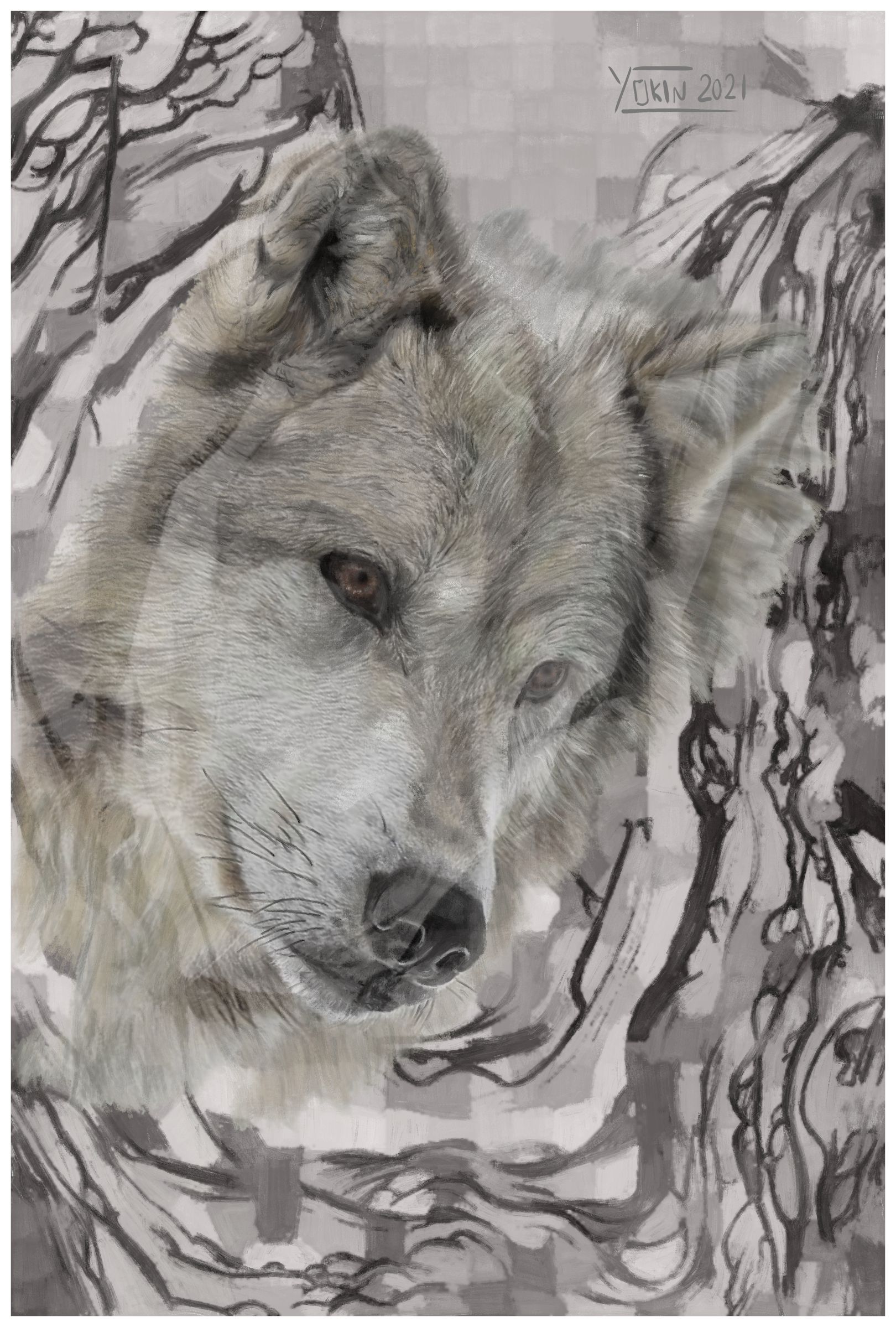 WOLF - Painting by Yokin.