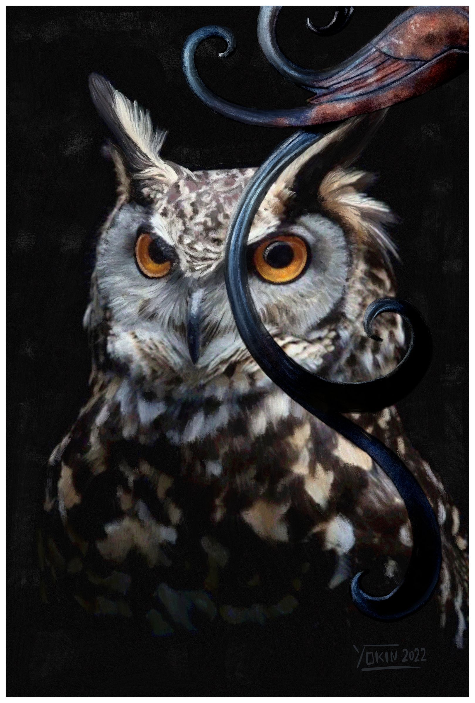 THE NIGHT GUARDIAN - Painting by Yokin.
